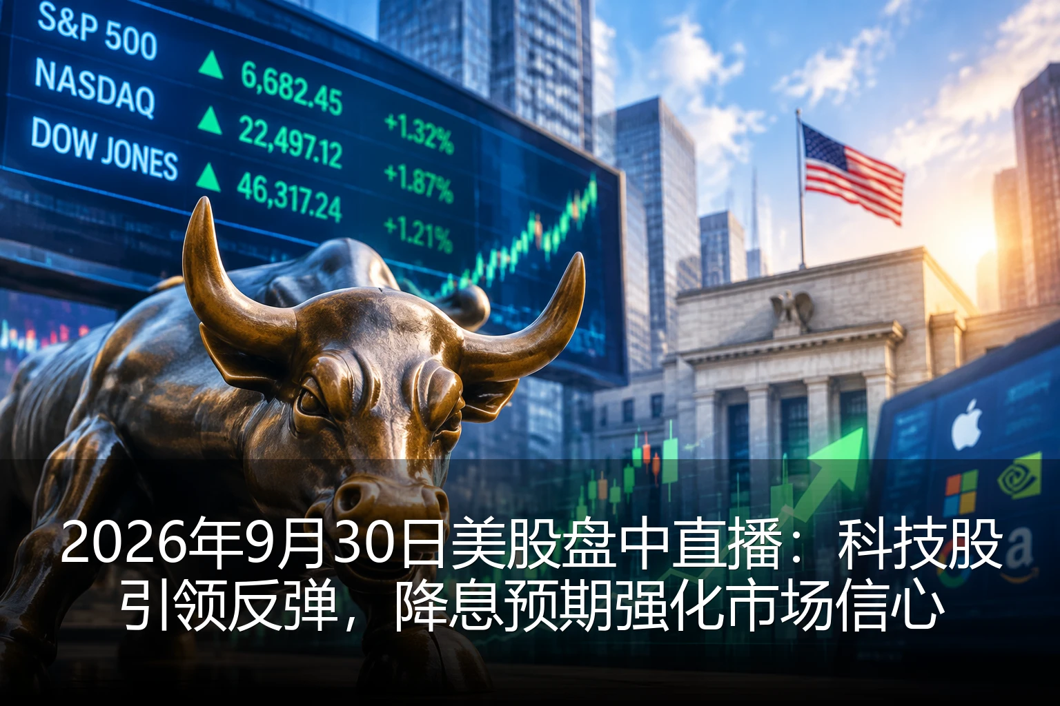 2026年9月30日美股盘中直播：科技股引领反弹，降息预期强化市场信心